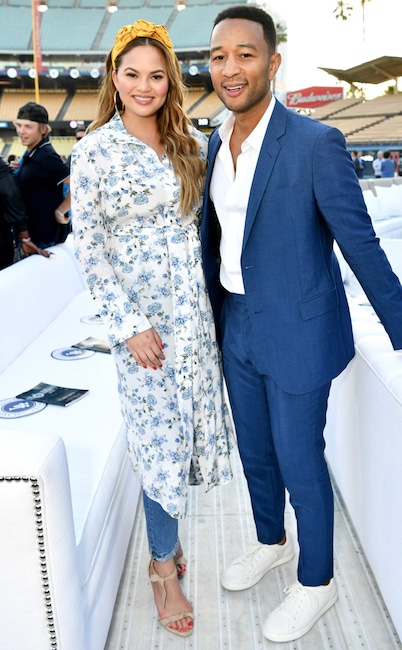 Chrissy Teigen, John Legend, Los Angeles Dodgers Foundation Blue Diamond Gala